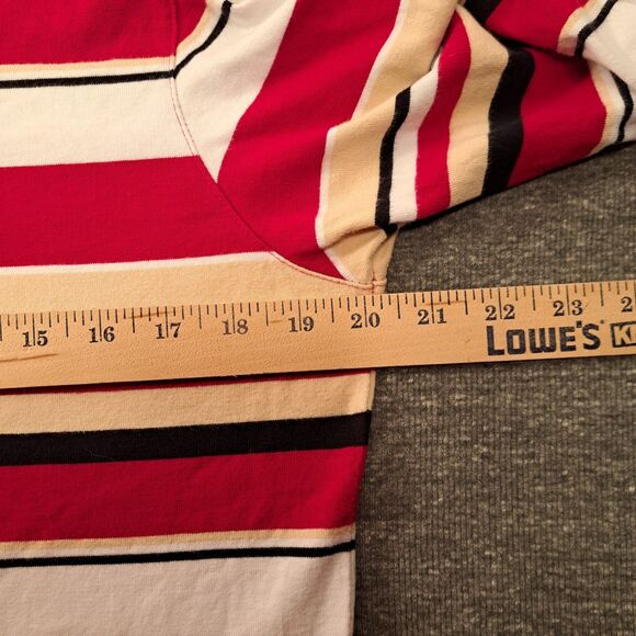 Talbots Red/Tan/White/Black Women's striped long sleeved top size Medium - Picture 5 of 5